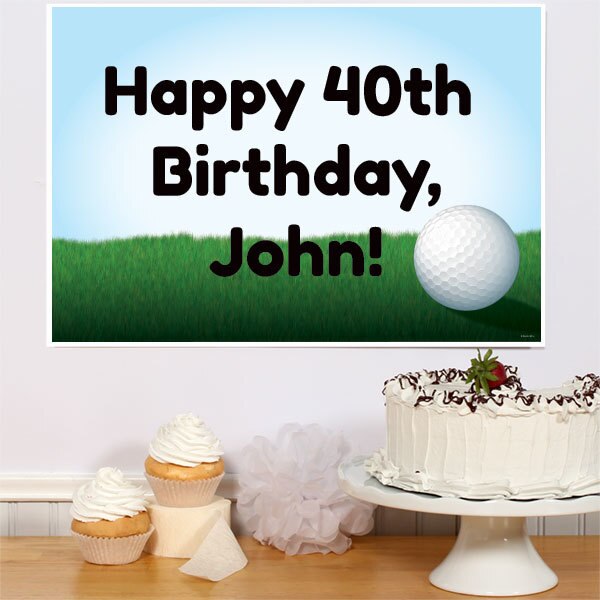 Golf Party Sign, Editable Canva Template by Birthday Direct