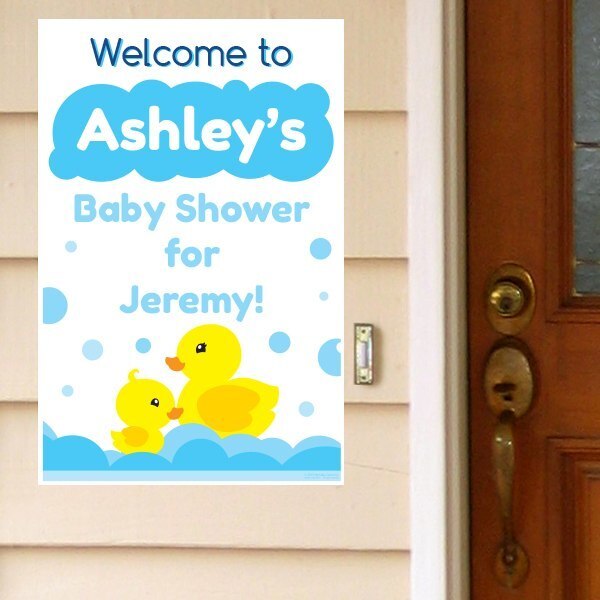 Little Ducky Baby Shower Door Greeter, Editable PDF Printable by Birthday Direct