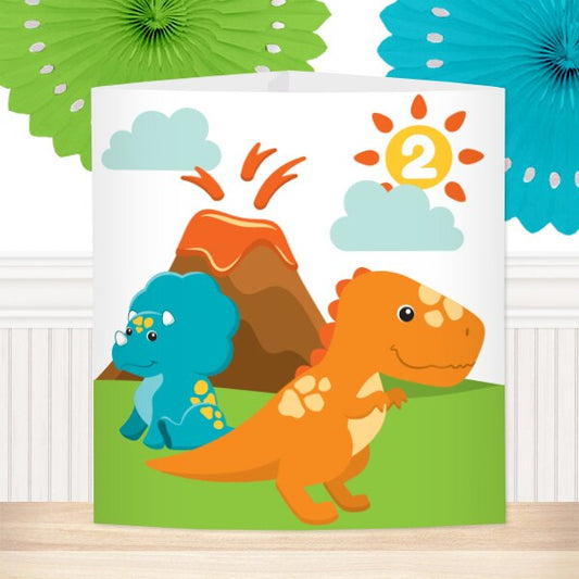 Little Dinosaur 2nd Birthday Centerpiece, 8.5x11 Printable PDF by Birthday Direct