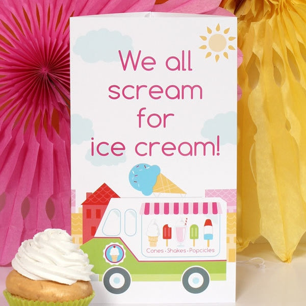 Ice Cream Party Centerpiece PDF Printable by Birthday Direct