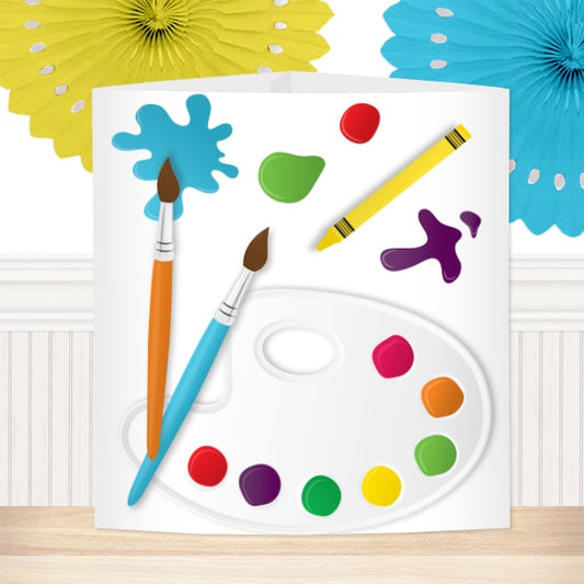 Little Artist Party Centerpiece, Editable Canva Template by Birthday Direct