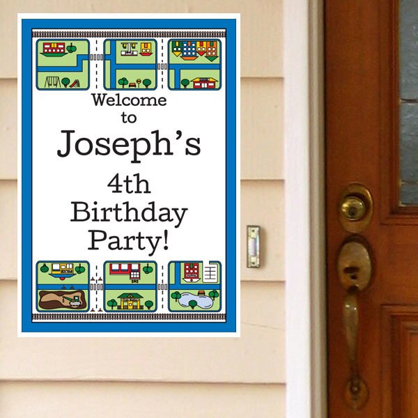 Main Street Party Door Greeter, Editable PDF Printable by Birthday Direct