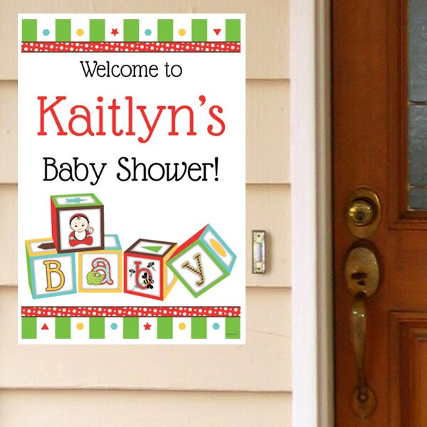 ABC Baby Shower Door Greeter, Editable PDF Printable by Birthday Direct