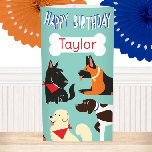 Doggy Birthday Centerpiece, 10 inch Editable PDF Printable by Birthday Direct