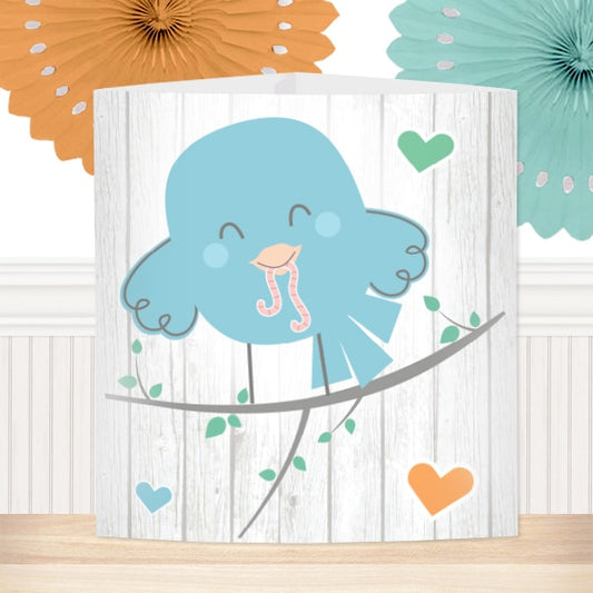 Little Bird Blue Baby Shower Centerpiece, 8.5x11 Printable PDF by Birthday Direct