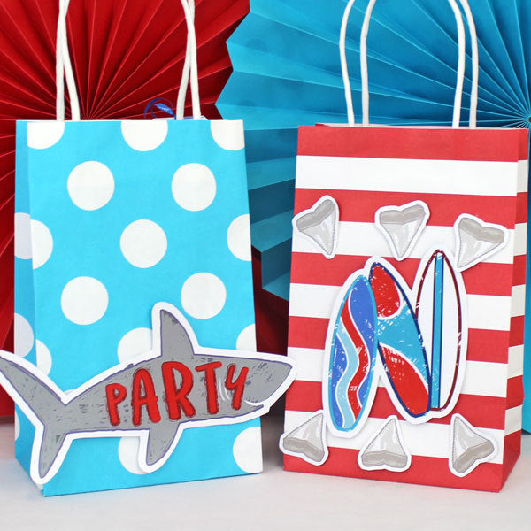 Shark Splash Party Cutout Decorations, Editable Canva Template by Birthday Direct