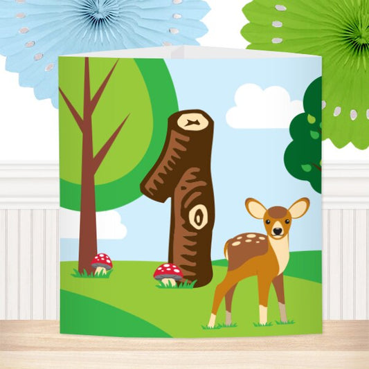 Woodland Animals 1st Birthday Centerpiece, 8.5x11 Printable PDF by Birthday Direct