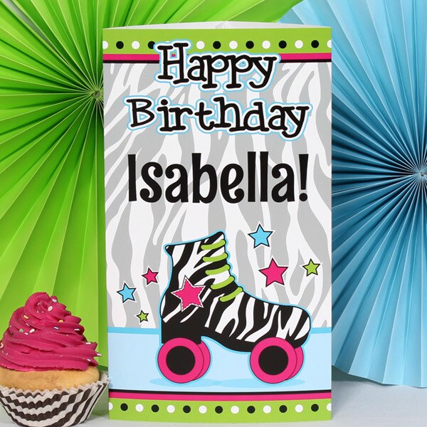 Roller Skate Birthday Centerpiece, 10 inch Editable PDF Printable by Birthday Direct