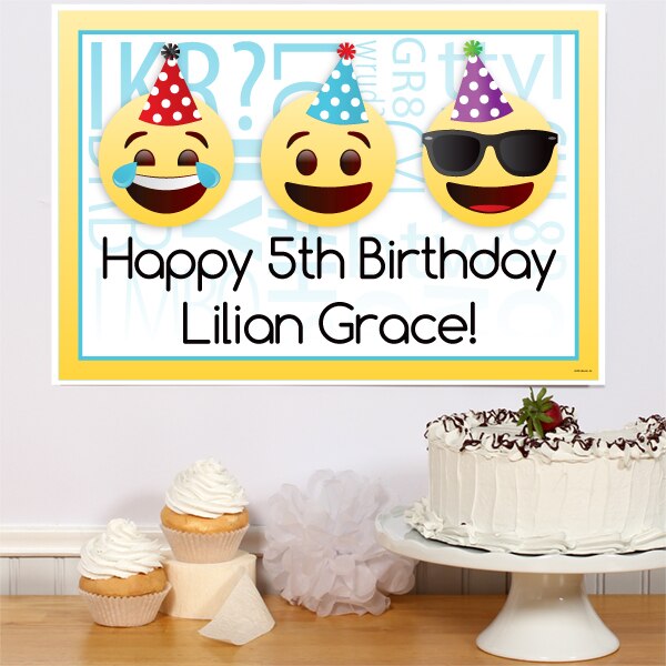 Emoji Party Sign, Editable PDF Printable by Birthday Direct