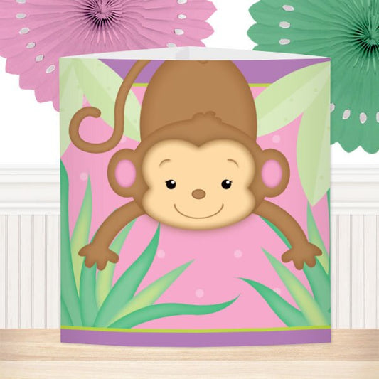 Little Monkey Pink Baby Shower Centerpiece, 8.5x11 Printable PDF by Birthday Direct