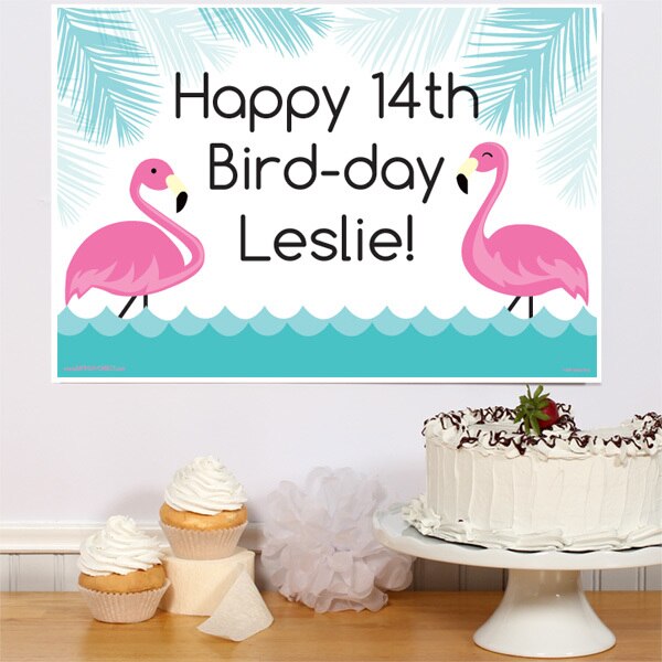 Flamingo Party Sign, Editable PDF Printable by Birthday Direct