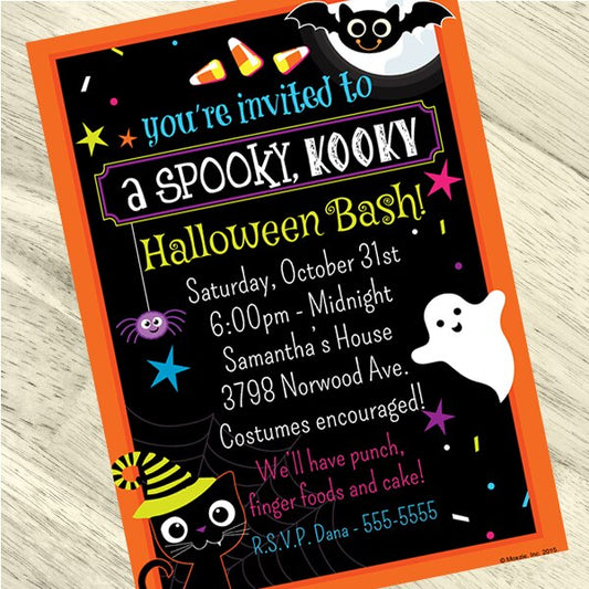 Halloween Spooky Smiles Party Invitation, 5x7-in, Editable PDF Printable by Birthday Direct