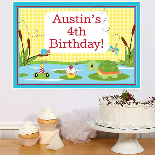 Frog and Turtle Party Sign, Editable PDF Printable by Birthday Direct