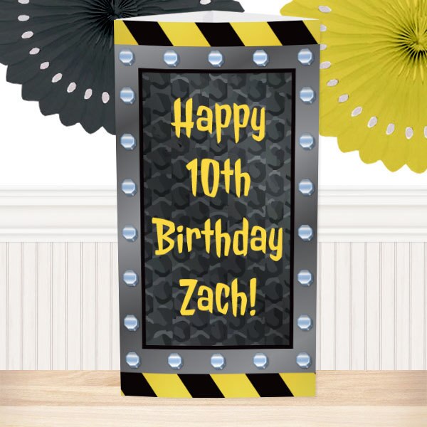 Construction Zone Party Centerpiece, 10 inch Editable PDF Printable by Birthday Direct