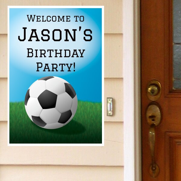 Soccer Party Door Greeter, Editable PDF Printable by Birthday Direct