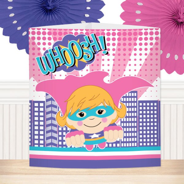 Super Girl Power Party Centerpiece, 8.5x11 Printable PDF by Birthday Direct