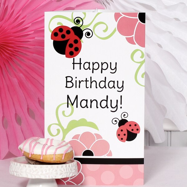 Little Ladybug Birthday Centerpiece, 10 inch Editable PDF Printable by Birthday Direct