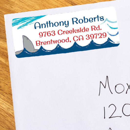 Birthday Direct's Shark Splash Party Address Labels