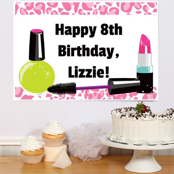 Glamour Makeup Party Sign, Editable PDF Printable by Birthday Direct