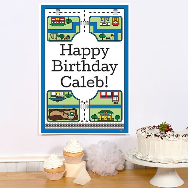 Main Street Party Sign, Editable PDF Printable by Birthday Direct