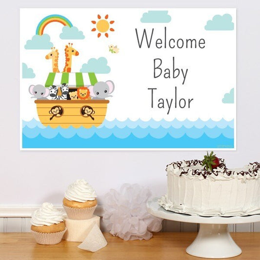 Noah's Ark Baby Shower Sign, Editable PDF Printable by Birthday Direct