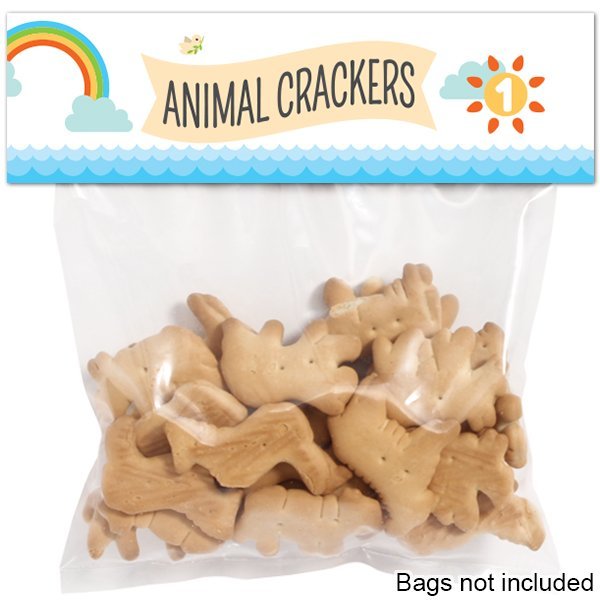 Noah's Ark 1st Birthday Treat Bag Topper, Editable Canva Template by Birthday Direct