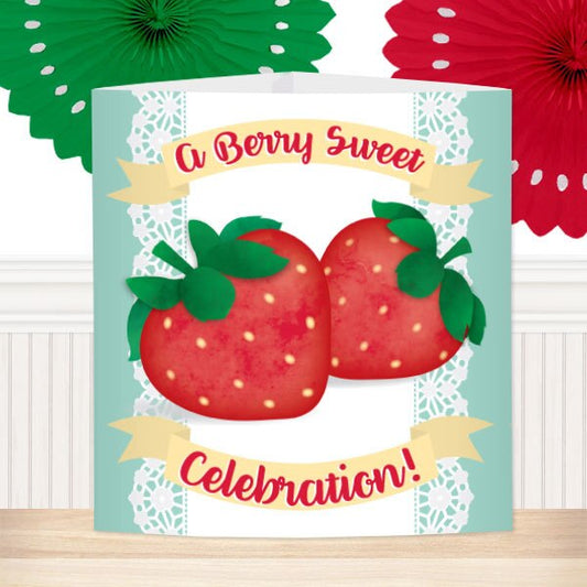 Strawberry Pink Party Centerpiece, 8.5x11 Printable PDF by Birthday Direct