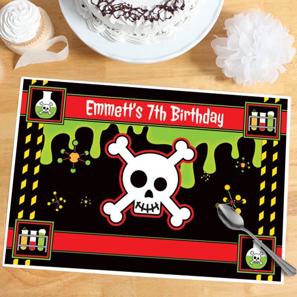 Mad Slime Scientist Party Placemat, 8.5x11 Editable PDF Printable by Birthday Direct