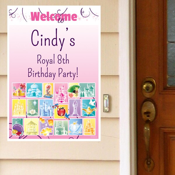 Princess Castle Party Door Greeter, Editable PDF Printable by Birthday Direct