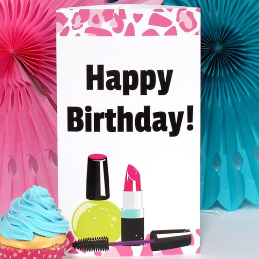 Glamour Makeup Birthday Centerpiece PDF Printable by Birthday Direct