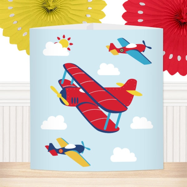 Vintage Airplane Party Centerpiece, Editable Canva Template by Birthday Direct