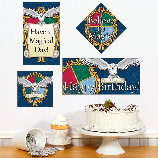 Wizard School Birthday Sign Cutouts Wall Decoration, 8.5x11 Printable PDF by Birthday Direct