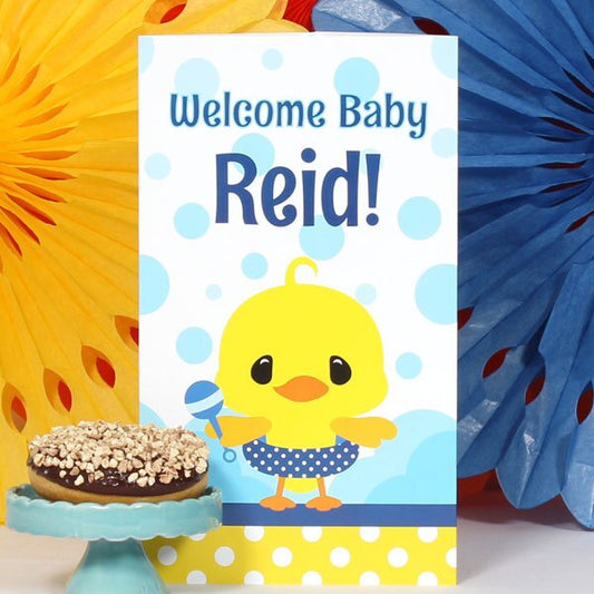 Little Ducky Baby Shower Centerpiece, 10 inch Editable PDF Printable by Birthday Direct