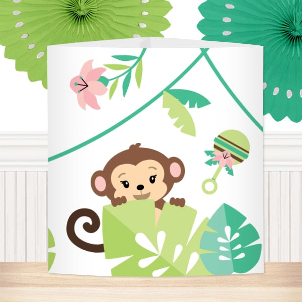 Little Monkey Baby Shower Centerpiece, Editable Canva Template by Birthday Direct