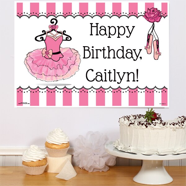 Ballerina Party Sign, Editable PDF Printable by Birthday Direct