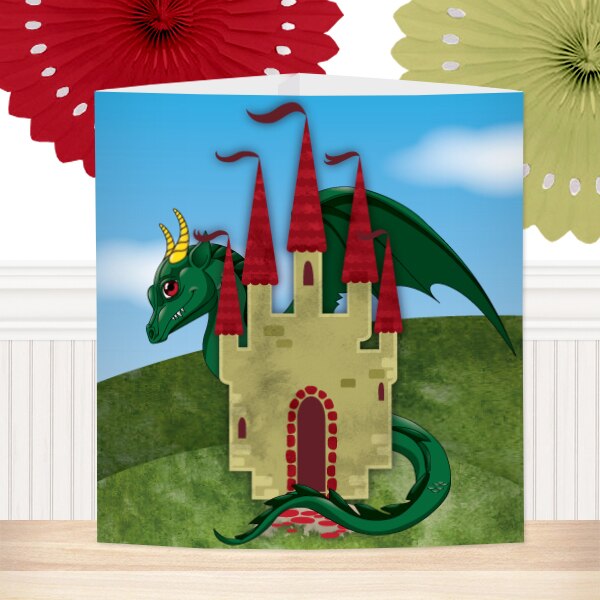 Medieval Dragon Party Centerpiece, Editable Canva Template by Birthday Direct