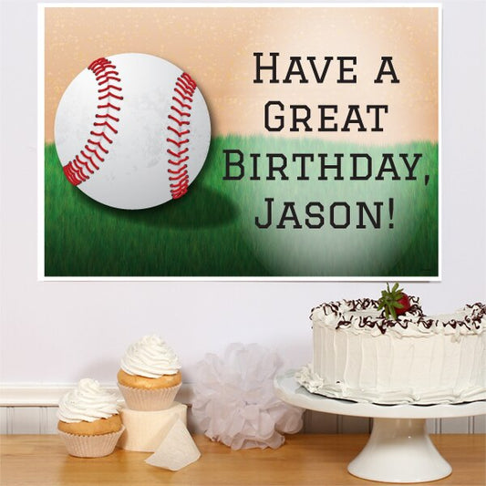 Baseball Party Sign, Editable PDF Printable by Birthday Direct