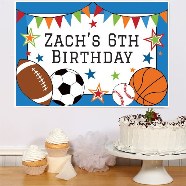 Little Sport Party Sign, Editable Canva Template by Birthday Direct