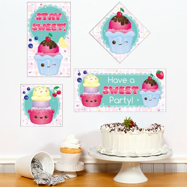 Ice Cream Smiles Party Sign Cutouts Wall Decoration, 8.5x11 Printable PDF by Birthday Direct