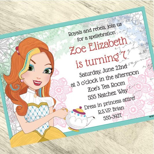 Storybook Tea Party Invitation, 5x7-in, Editable PDF Printable by Birthday Direct