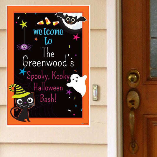 Halloween Spooky Smiles Party Door Greeter, Editable PDF Printable by Birthday Direct