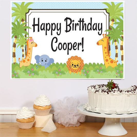 Jungle Babies Party Sign, Editable PDF Printable by Birthday Direct