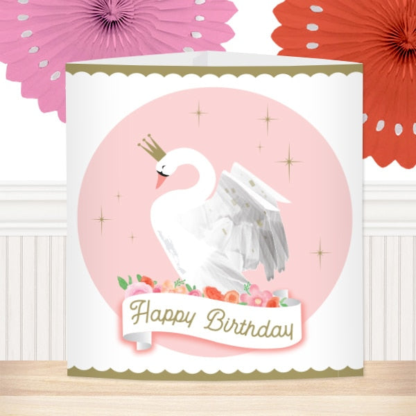 Swan Birthday Centerpiece, 8.5x11 Printable PDF by Birthday Direct