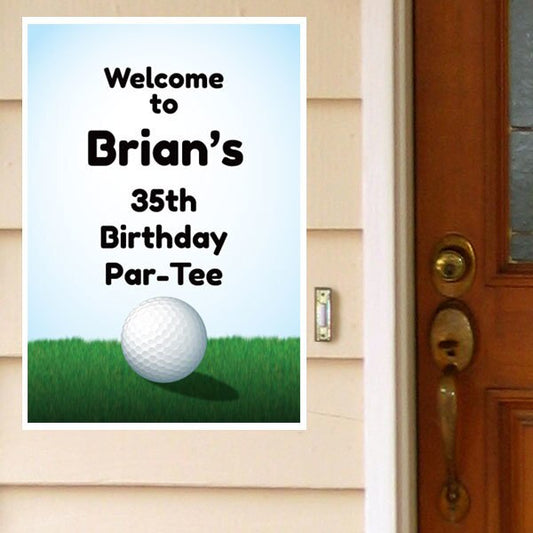 Golf Party Door Greeter, Editable PDF Printable by Birthday Direct