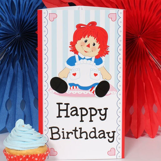 Raggedy Ann Birthday Centerpiece PDF Printable by Birthday Direct