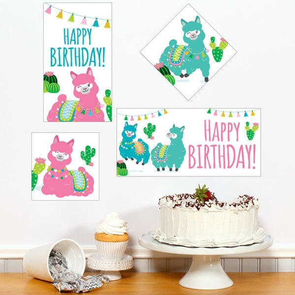 Alpaca Birthday Sign Cutouts Wall Decoration, 8.5x11 Printable PDF by Birthday Direct