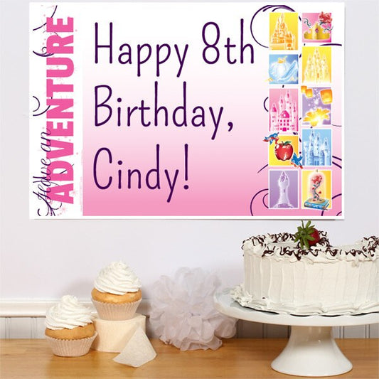 Princess Castle Party Sign, Editable PDF Printable by Birthday Direct