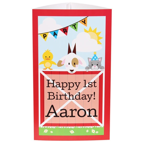 Farm Barnyard 1st Birthday Centerpiece, 10 inch Editable Canva Template by Birthday Direct