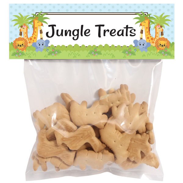 Jungle Babies Party Treat Bag Topper, Editable Canva Template by Birthday Direct