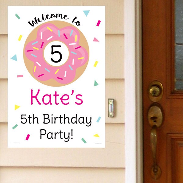 Donut Party Door Greeter, 8.5x11 Editable PDF Printable by Birthday Direct